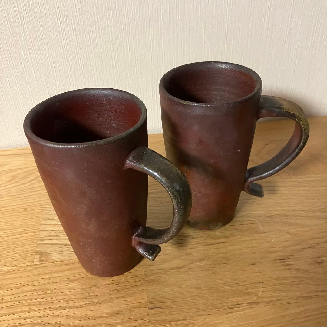 備前焼　ペア　マグカップ　※
