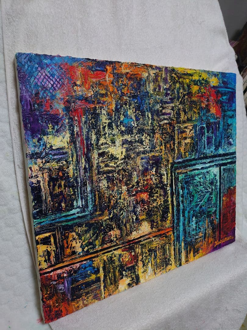 油絵 工場の灯り Ⅰ