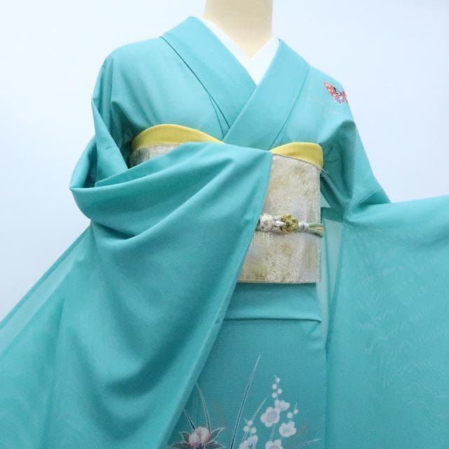 Y3075◆希少 洗える夏着物 絽 成人式 トールサイズ 振袖