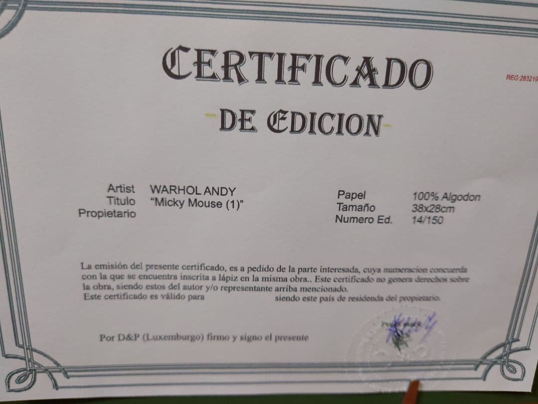 アンディ・ウォーホル 「ミッキーマウス」絵画 リトグラフ