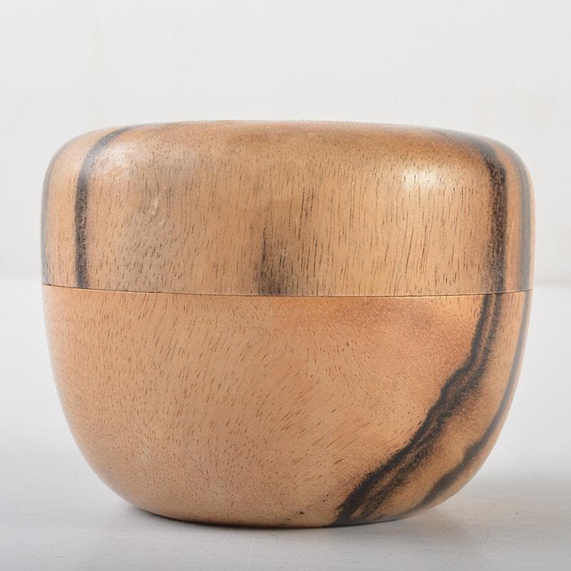 茶道具　百福作　黒柿製　棗　箱付　C　R7316