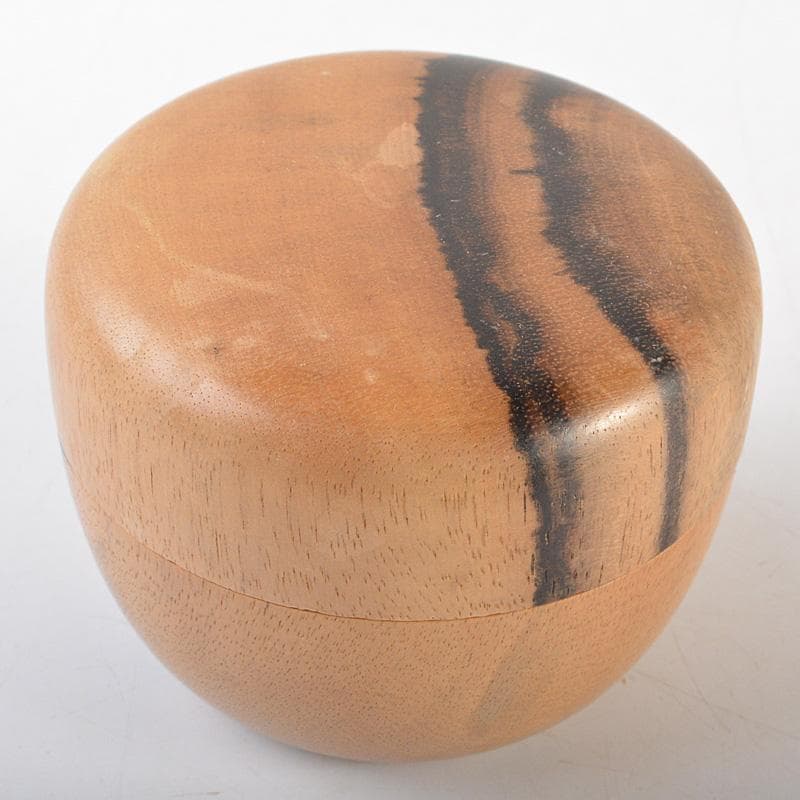 茶道具　百福作　黒柿製　棗　箱付　C　R7316