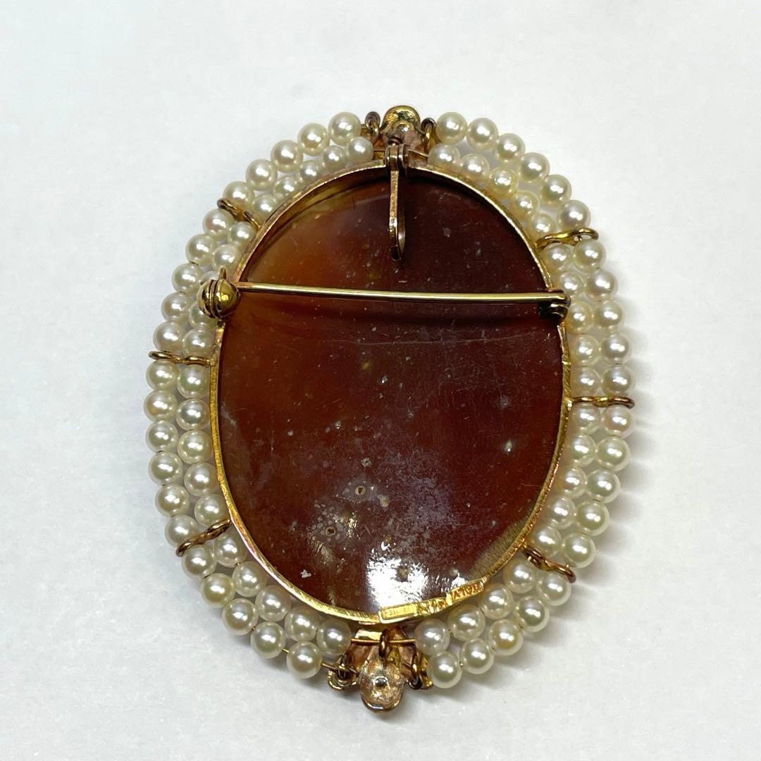 k18 カメオ　ブローチ　レディース　アクセサリー　小物　高級　希少