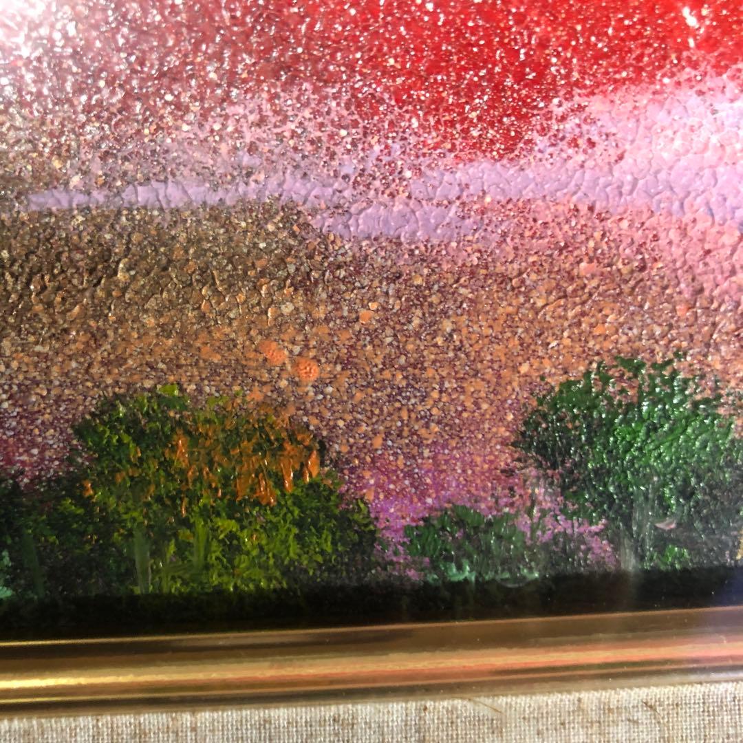 油絵真筆額入り．赤富士　　ショコラ様交渉中です。