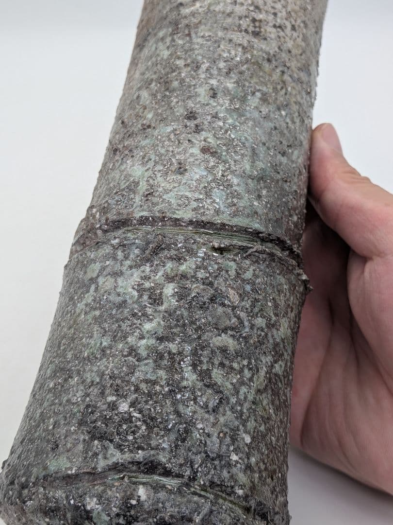 酉々窯 岩淵重哉 自然釉竹花生 四方桟盛蓋共箱共布栞 花器 フラワーベース 京焼