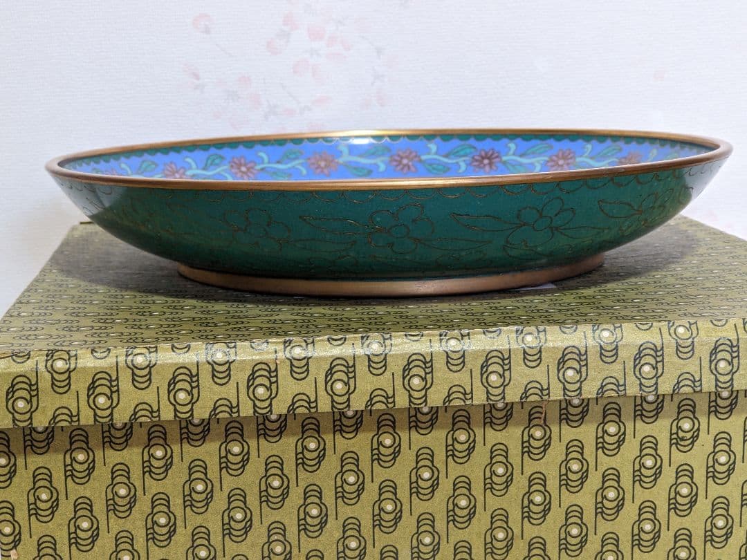 ♦中国美術工芸品 景泰藍絶妙 琺瑯彩 飾り皿 盆 古玩 古美術品 七宝焼 骨董品