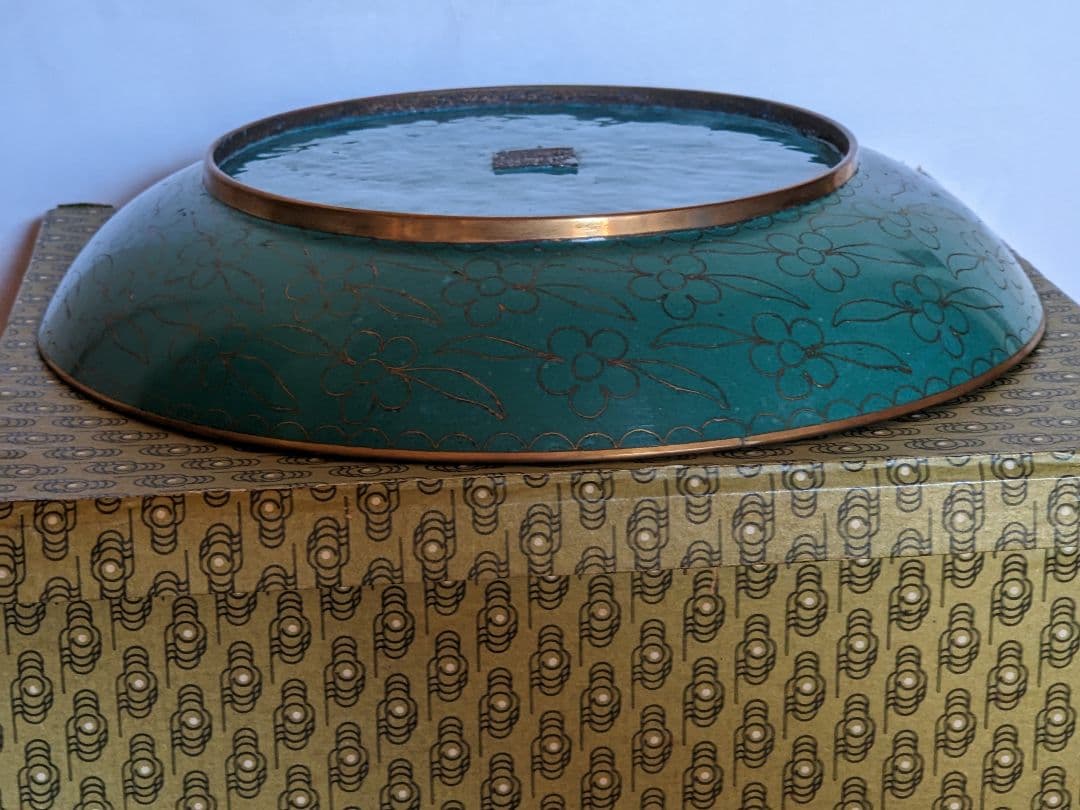 ♦中国美術工芸品 景泰藍絶妙 琺瑯彩 飾り皿 盆 古玩 古美術品 七宝焼 骨董品