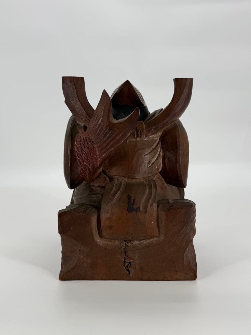 佐藤正貫作　木彫り　恵比寿　大黒天　置物　一対　明治