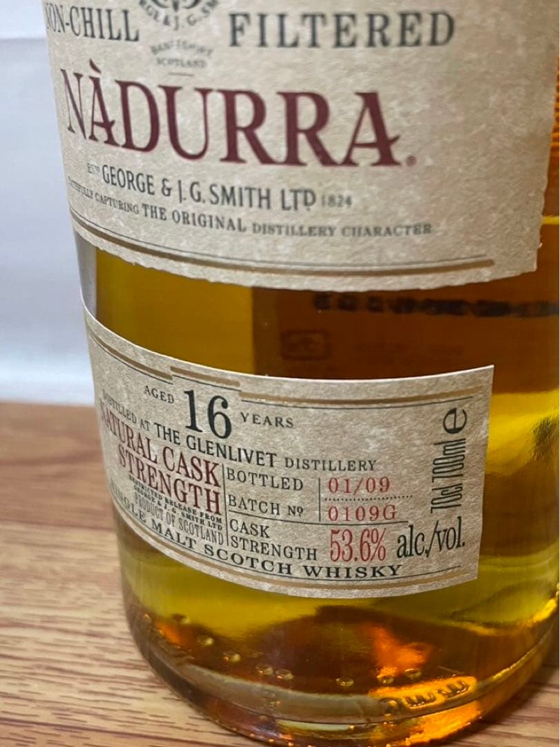 終売品 初期ボトル グレンリベット16年 ナデューラ 53.6% 2009ボトル