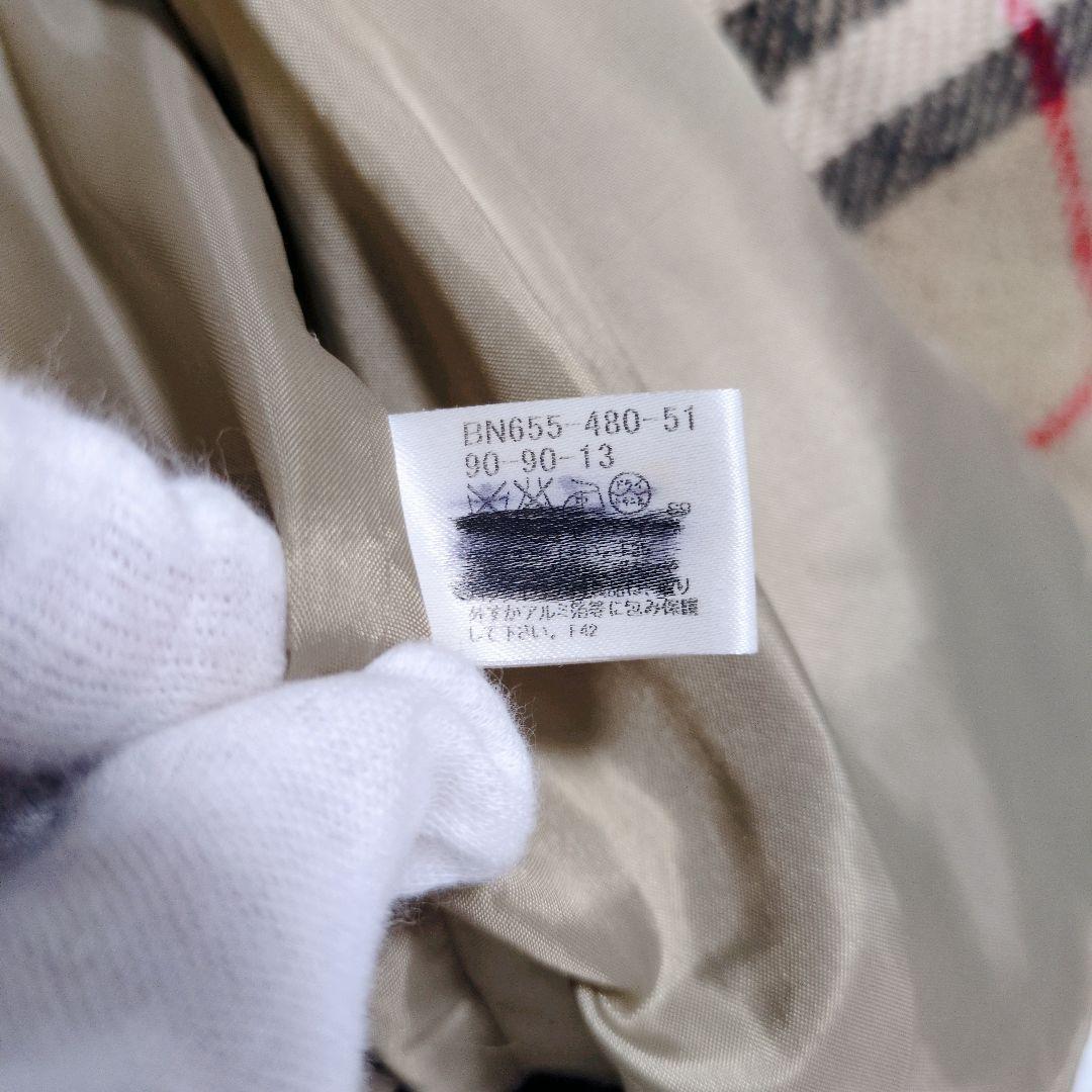 ■希少美品■バーバリー キッズ ピーコート ダブル ノバチェック ファー フード