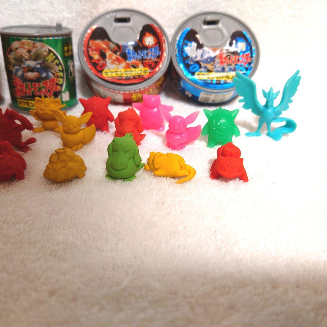 レア★ポケモンのかんづめ　4点　赤　緑　青　初期　25体　当時物　消しゴム