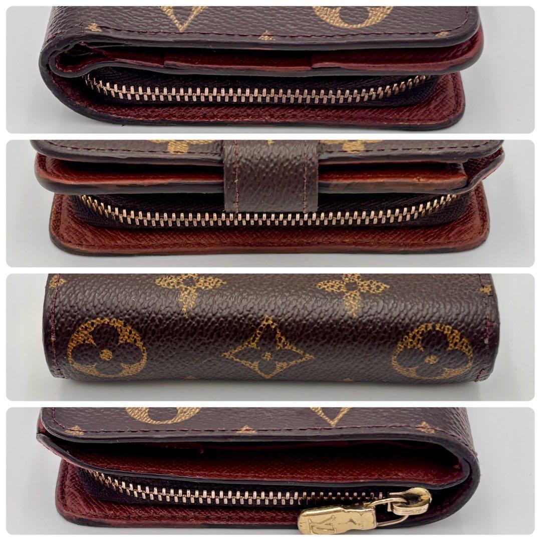 ルイヴィトン モノグラム コンパクトジップ　二つ折り財布　ブラウン 正規品