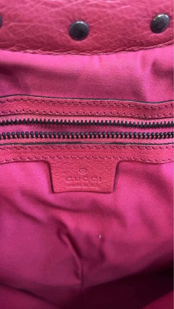 GUCCI ピンク ハンドバッグ バンブーハンドル