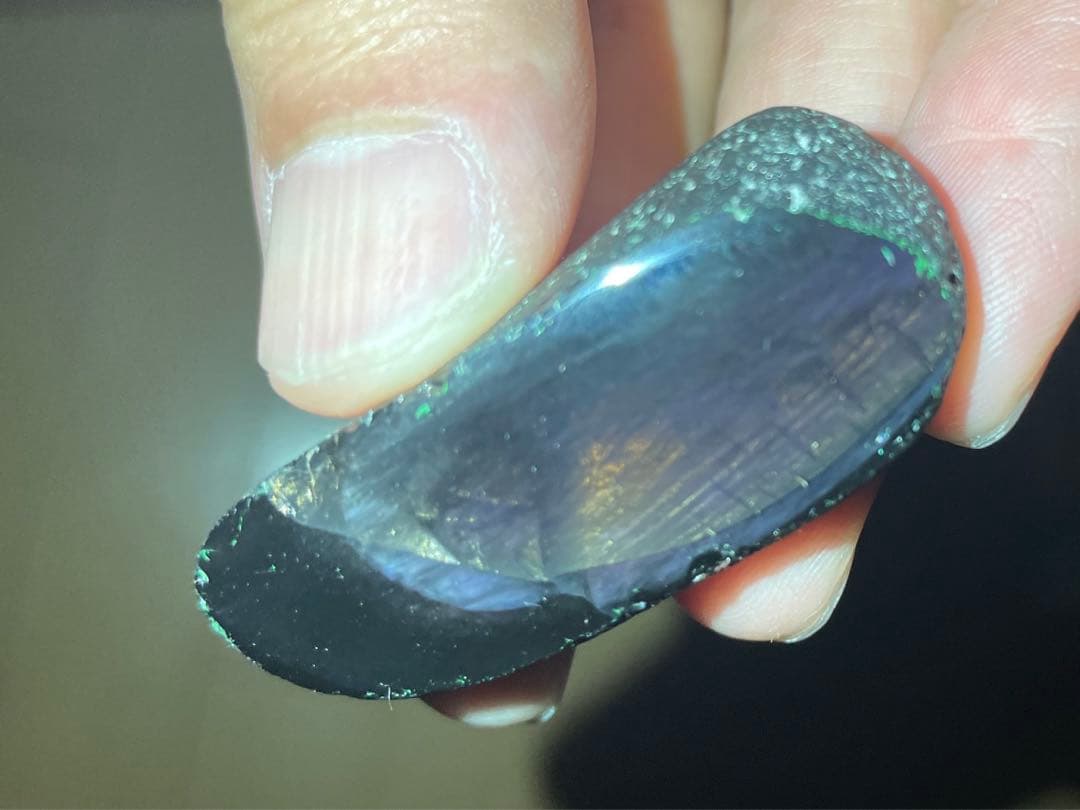 研磨品　十勝石玲瓏　ゴールデンレインボー＋パープル　超特級品