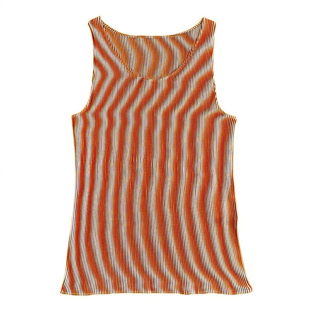 ISSEY MIYAKE イッセイミヤケ プリーツ タンクトップ　総柄 波模様