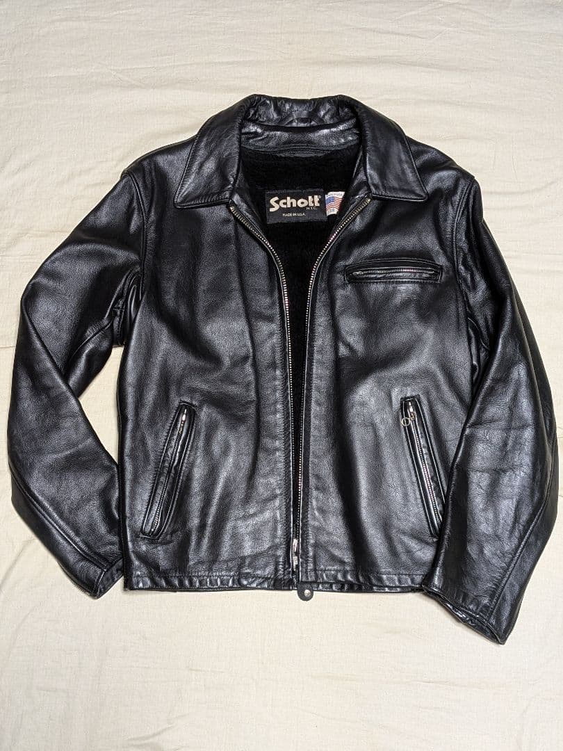 Schott 643 美品 38　USA トラッカー　ライダース　内ボア付