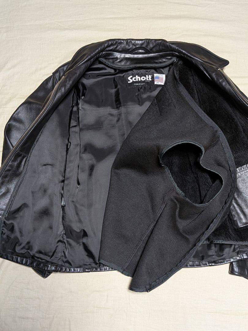 Schott 643 美品 38　USA トラッカー　ライダース　内ボア付