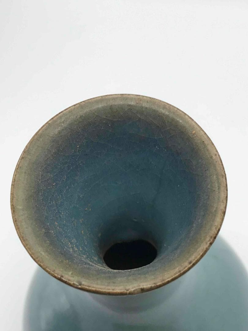 北宋時代　砧青磁広口瓶 尊　水注　青白磁　花瓶　茶入　茶道具(D-71)