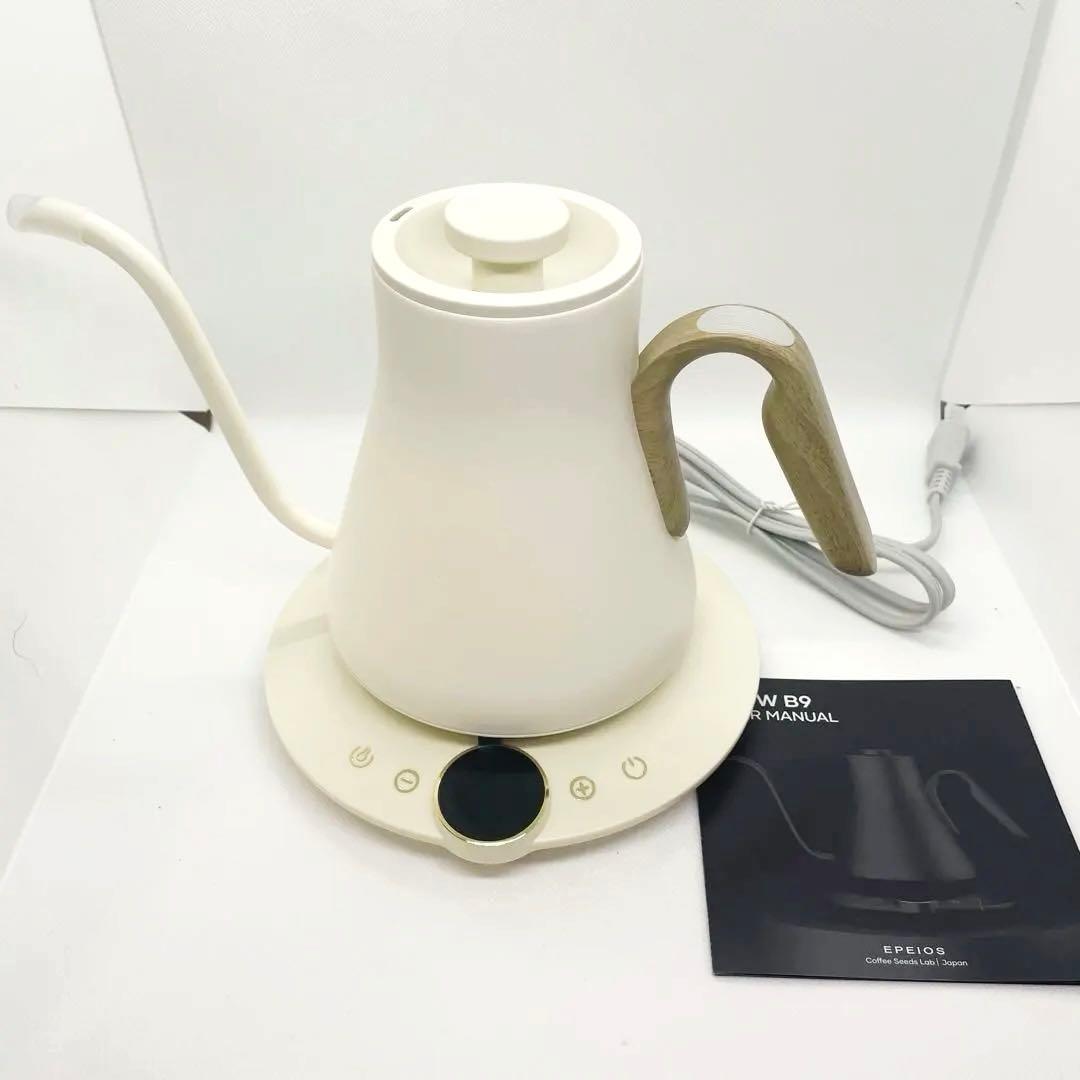 Epeiosエペイオス ケトル 電気ケトル 温度調節 保温 電気ポット　ホワイト
