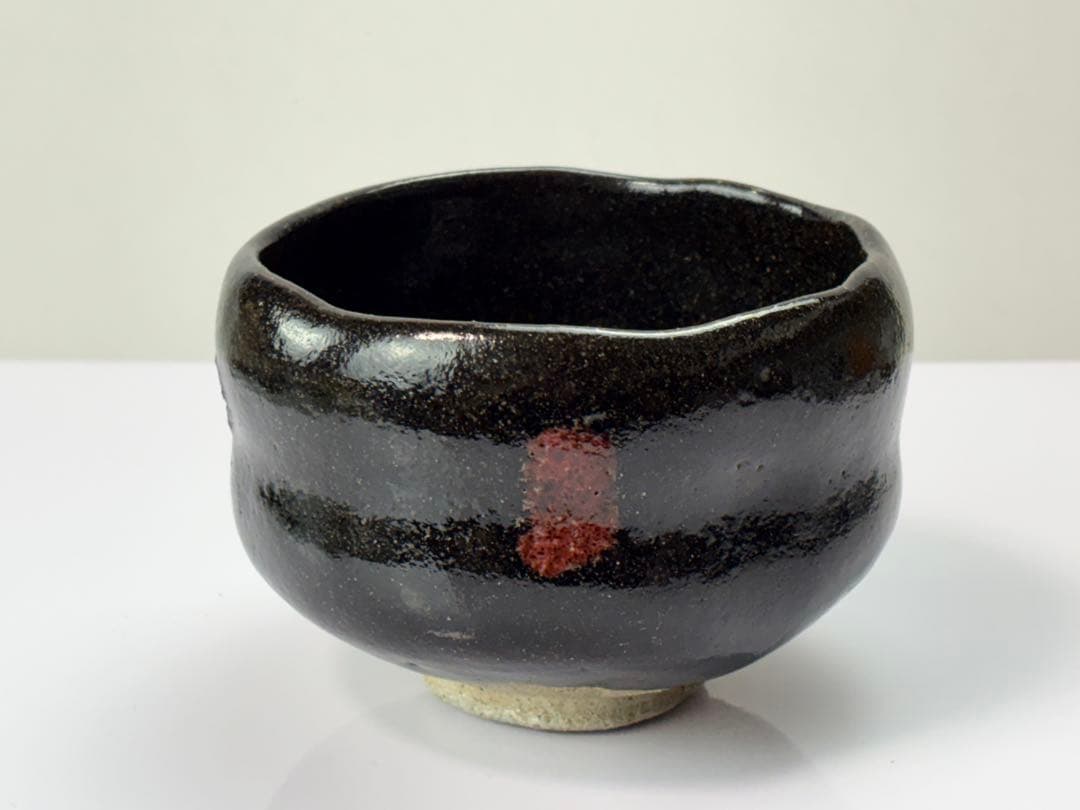 八事窯 初代 【一休庵道年】造（本名中村新太郎）黒茶碗 共箱 R7112342
