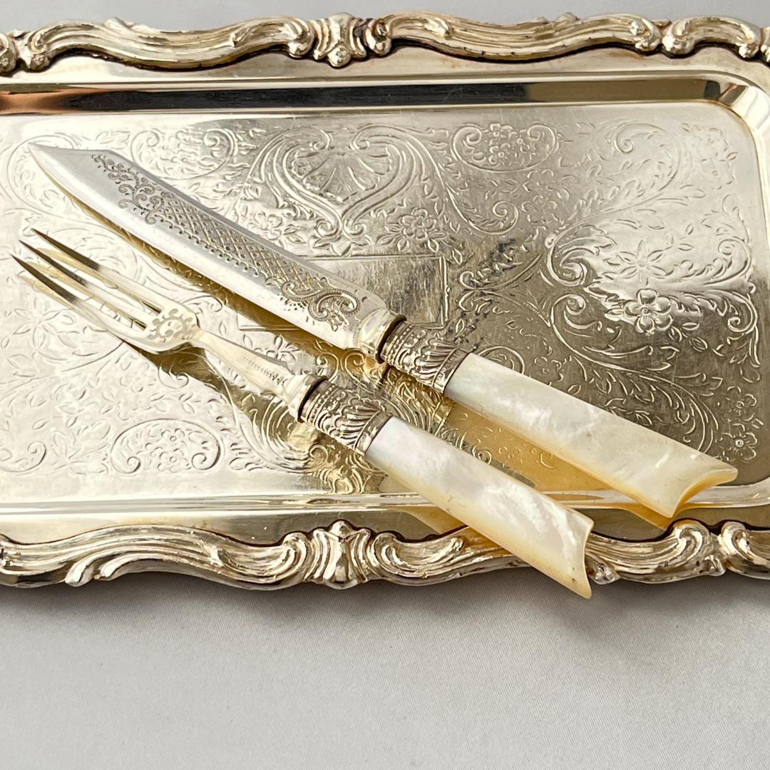 【Yates Brothers】【白蝶貝/純銀継手】ビクトリアン デザートセット