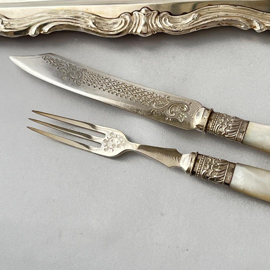 【Yates Brothers】【白蝶貝/純銀継手】ビクトリアン デザートセット