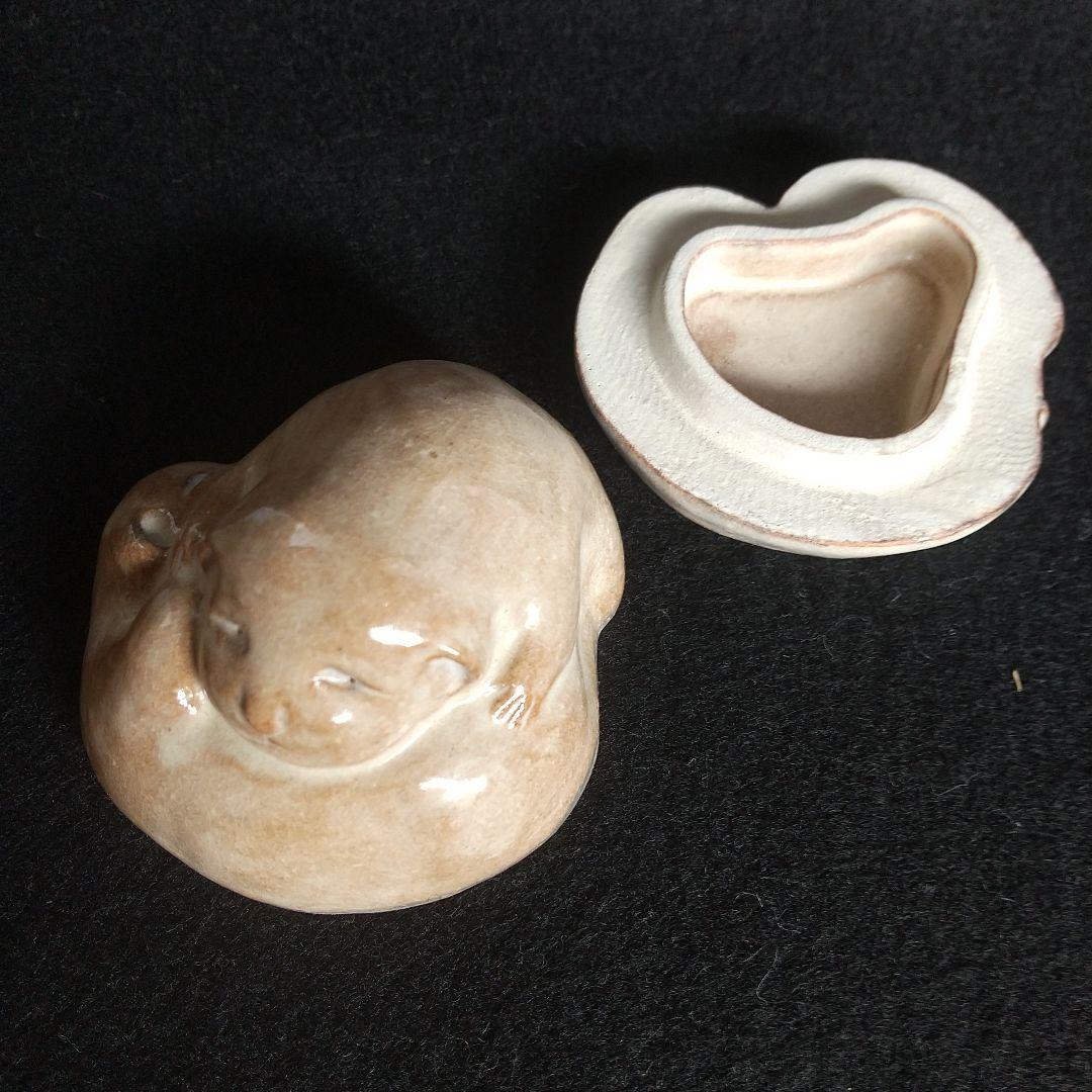 萩焼　十五代　坂倉新兵衛　香合　戌　山口県指定無形文化財萩焼保持者