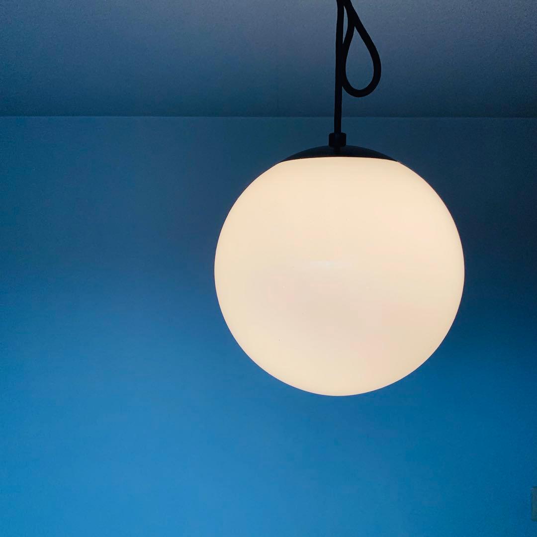 乳白 ガラス ライト 球型  東芝 電傘 大正ロマン 昭和レトロ ガラスシェード