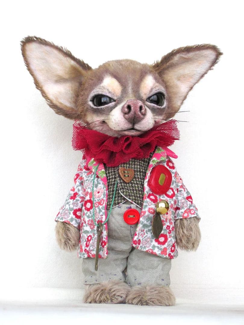 テディベア　作家　アーティストベア　アートドール　チワワのアレン