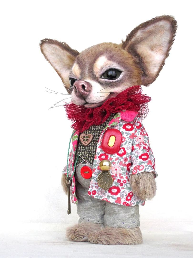 テディベア　作家　アーティストベア　アートドール　チワワのアレン