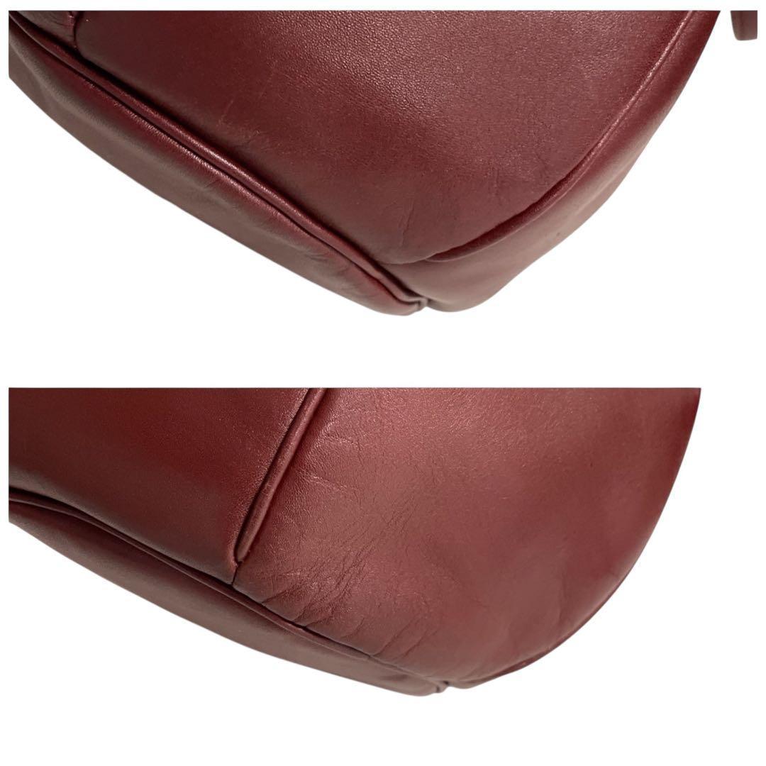 カルティエ マストライン 巾着 ショルダーバッグ ボルドー 5321...