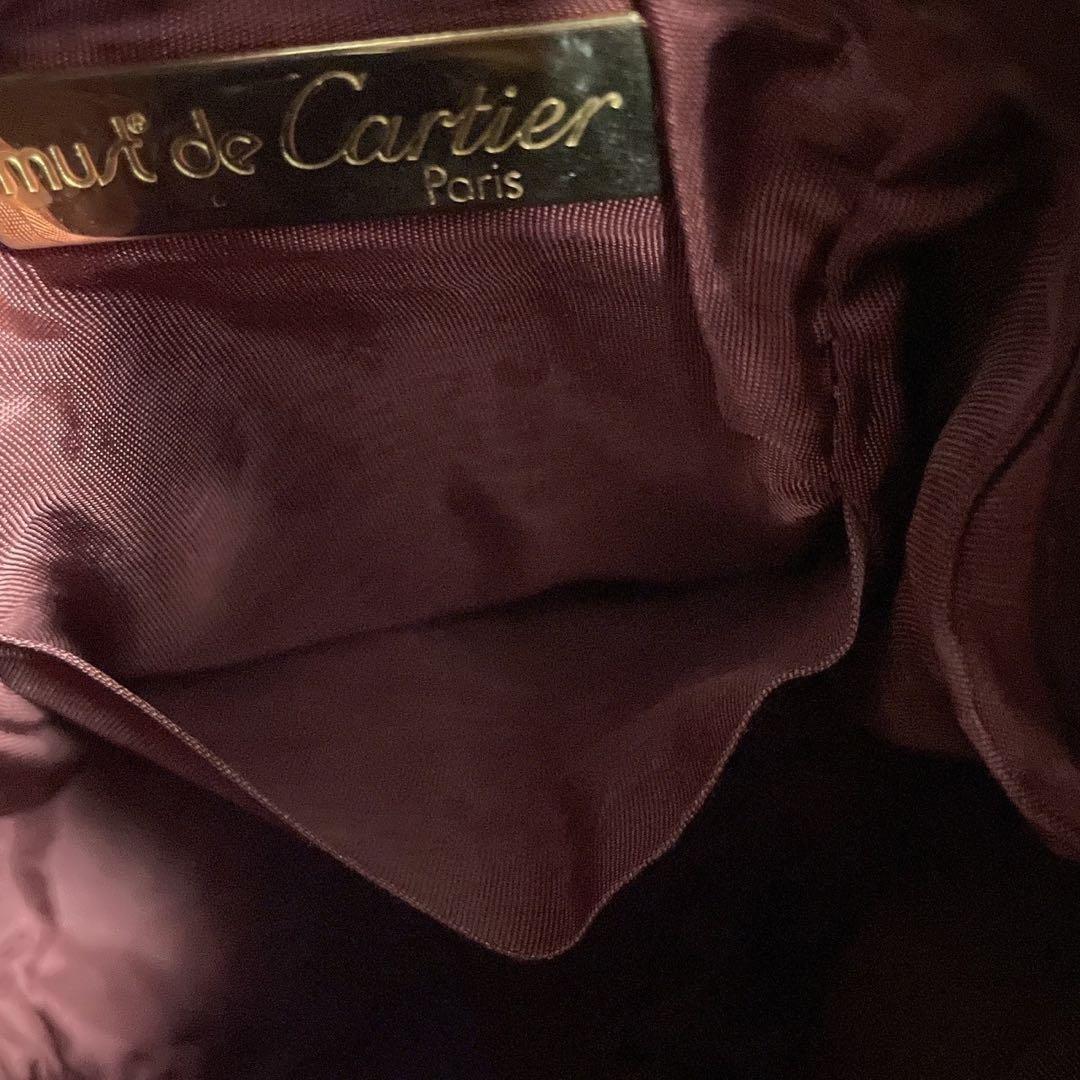 カルティエ マストライン 巾着 ショルダーバッグ ボルドー 5321...