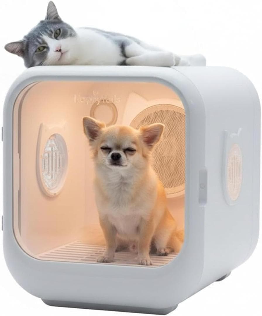 【新品】ペットドライルーム 63L 犬猫 静音 約40dB 取っ手付き ホワイト