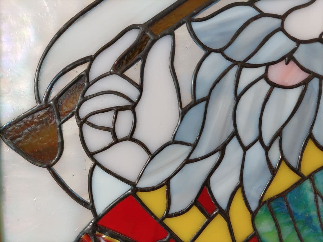 ステンドグラスパネル煙サンタ22-2