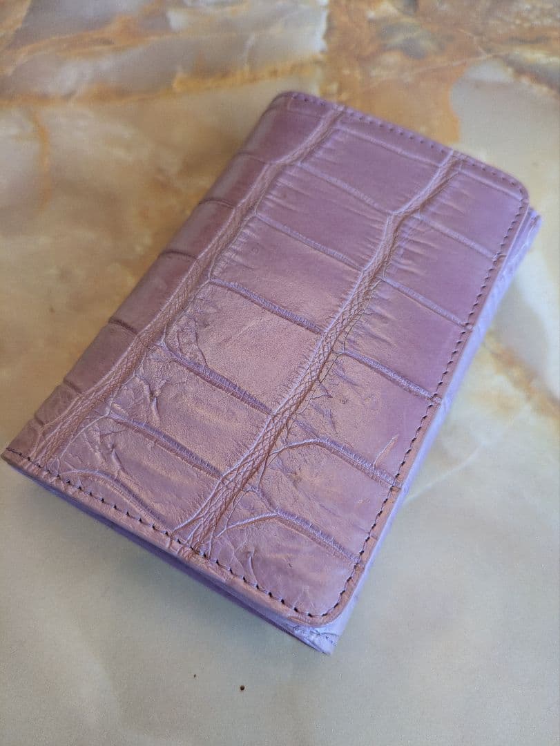 淡紫の園　最高級マットクロコダイルミドルウォレット　希少ラベンダー　未使用品