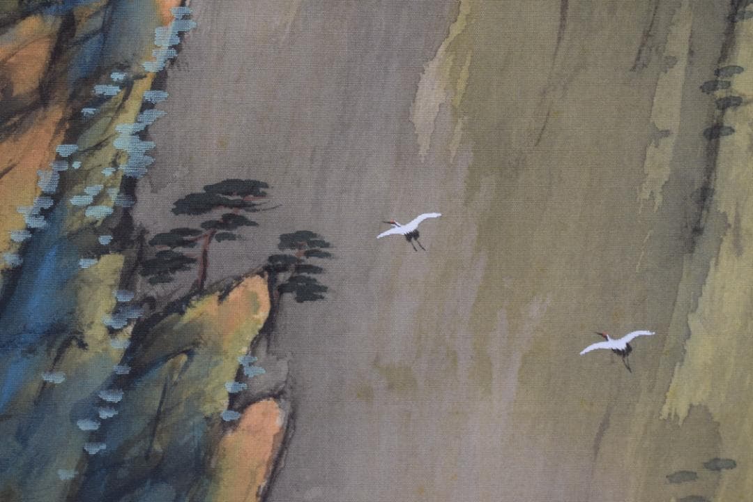 【真作】平井楳仙/蓬莱山図/祝事山水図/掛軸☆宝船☆Z-126