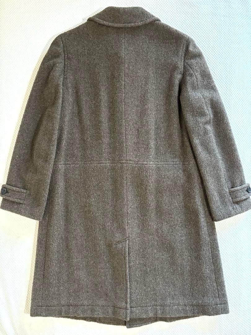 【美品】MARIA VERGINEステンカラーコート★ネップ入りヘリンボーン