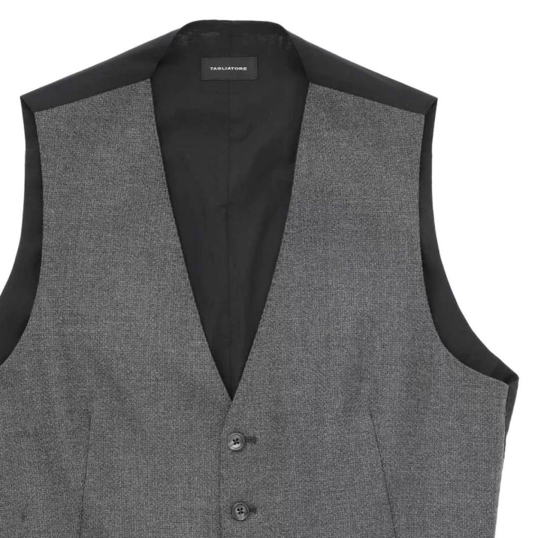 【新品未着用・タグ付き】タリアトーレストレッチウールジレ ブライアン グレー46
