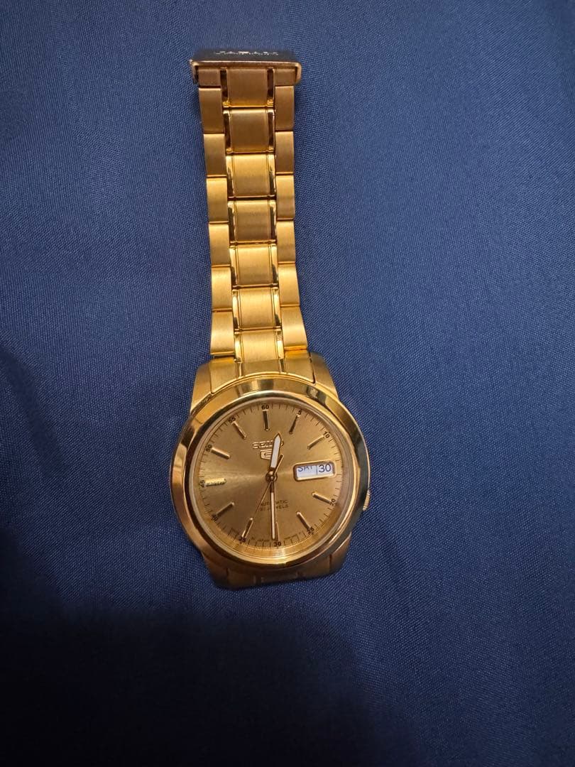 SEIKO 5 ゴールド 自動巻き腕時計