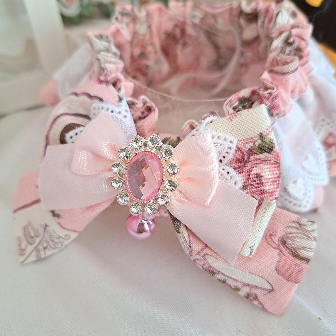 幅広シュシュ、ハロウィン限定、スイートロリータ(ピンク)わんちゃん猫ちゃん用