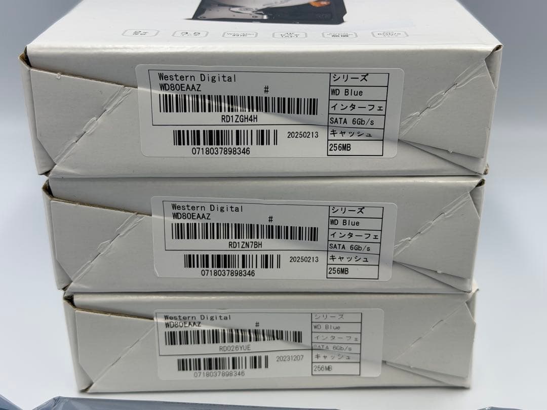 新品未使用 WD 8.0TB 3台 ハードディスク CMR WD80EAAZ