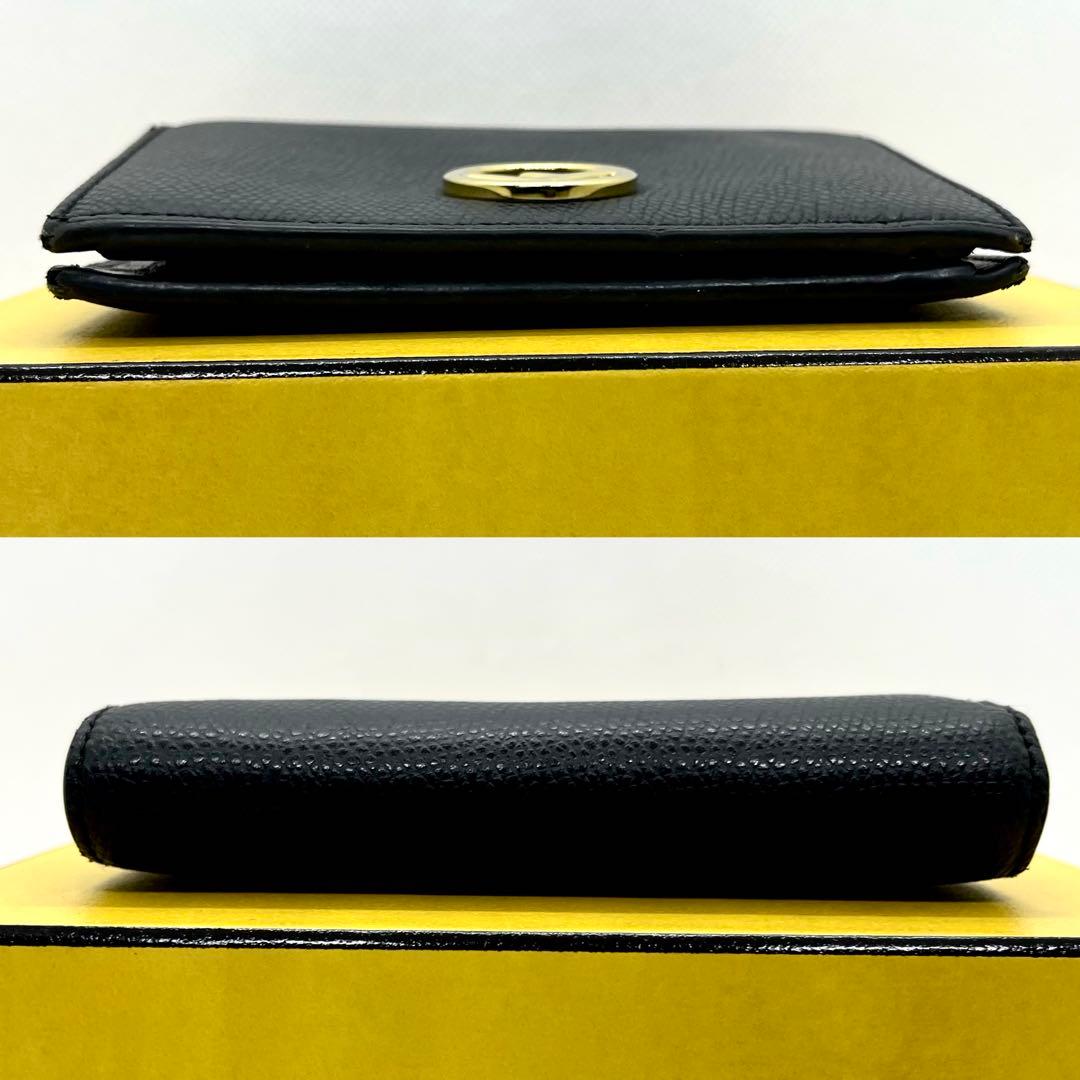 箱・保存袋付き/美品/現行✨フェンディ エフイズ ロゴ 二つ折り 財布 ブラック