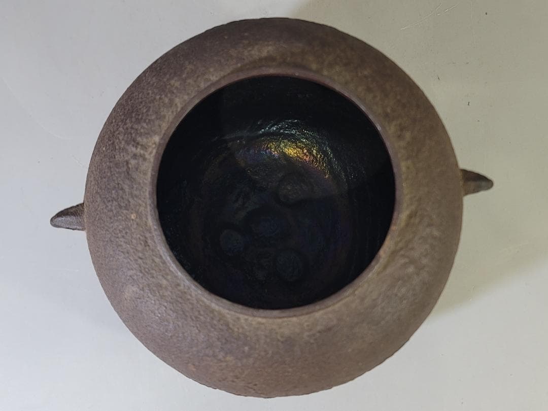 茶道具 茶釜 共箱 環付 DT642