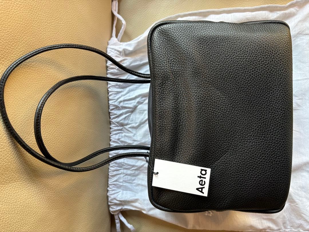 Aeta 黒 LEATHER BOSTON 　PG22