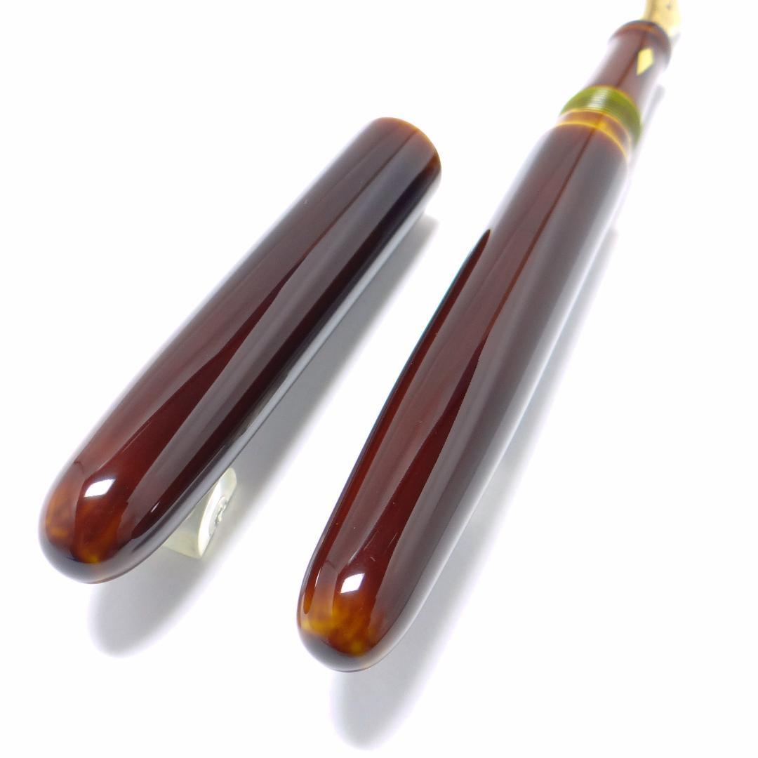 【非常に希少・ナガサワ文具】中屋万年筆 シガー ロング 朽葉 漆 NAKAYA