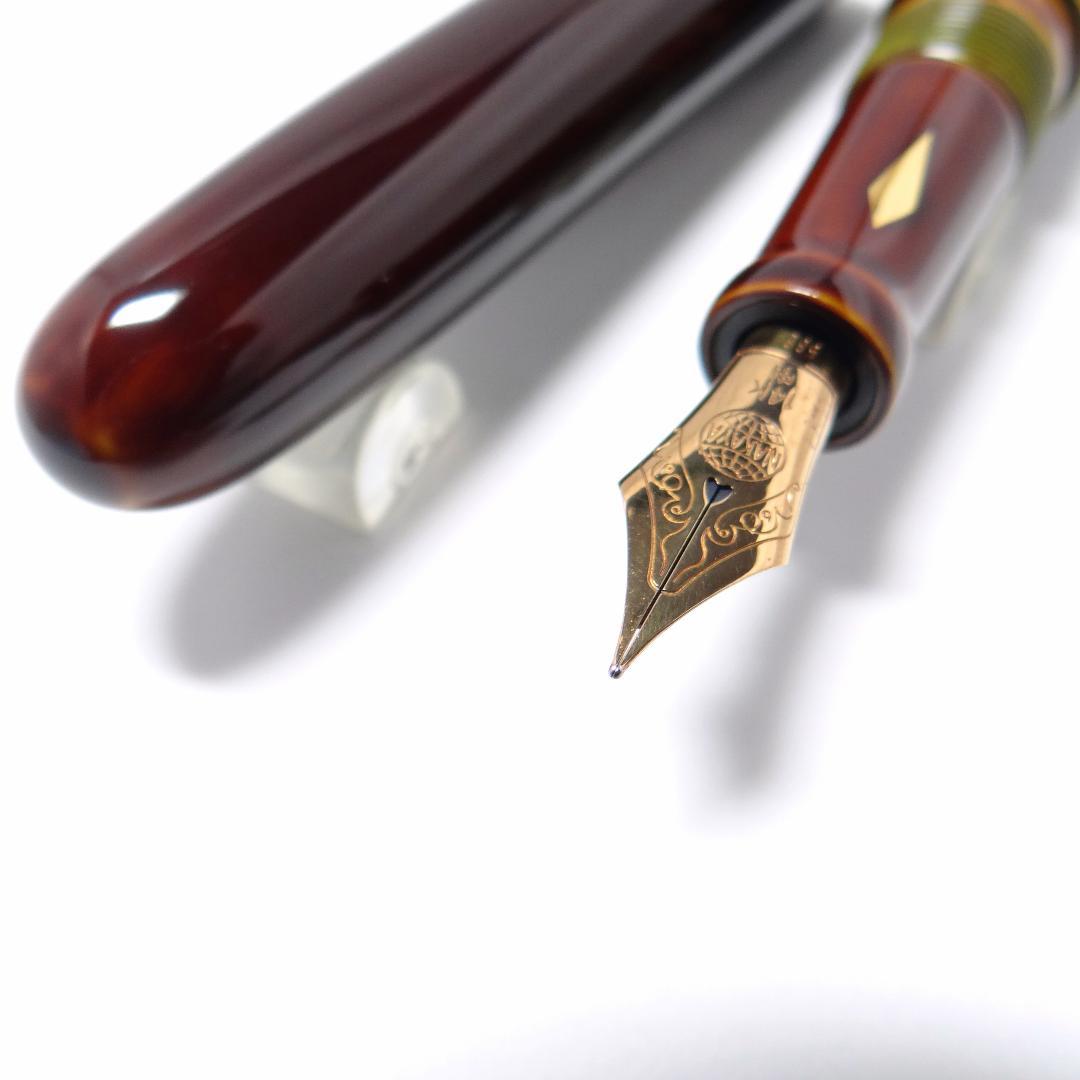 【非常に希少・ナガサワ文具】中屋万年筆 シガー ロング 朽葉 漆 NAKAYA