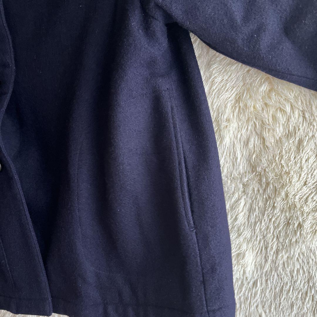 ファミリア　ウールコート　　フード付き　ネイビー