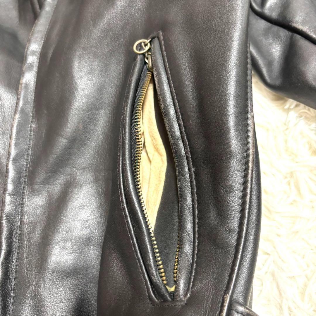 Schott 642 シングルライダース　レザージャケット　34 黒