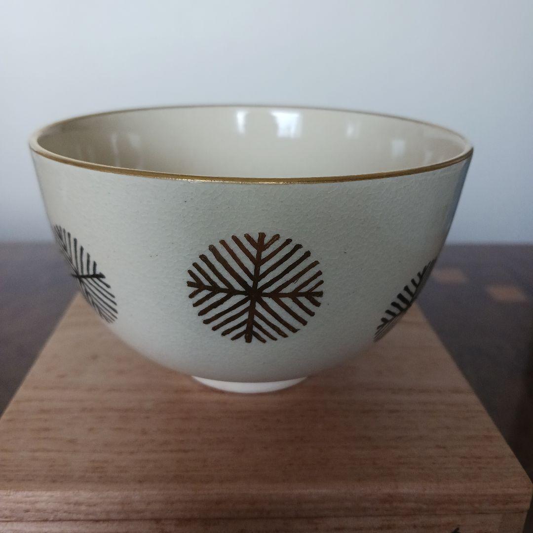 ✨【金銀唐松　茶碗】琴浦　桐山造　 茶碗 陶器 共箱・共布付