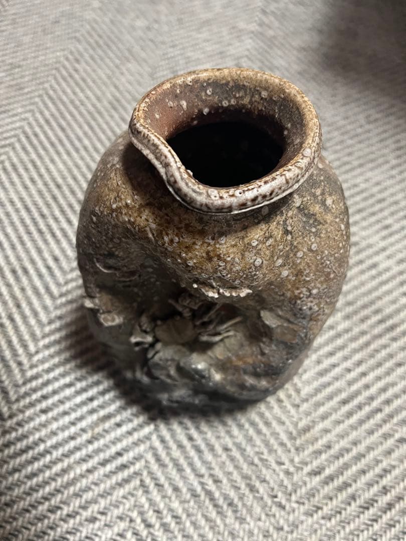 蟹　花瓶　壺　焼物